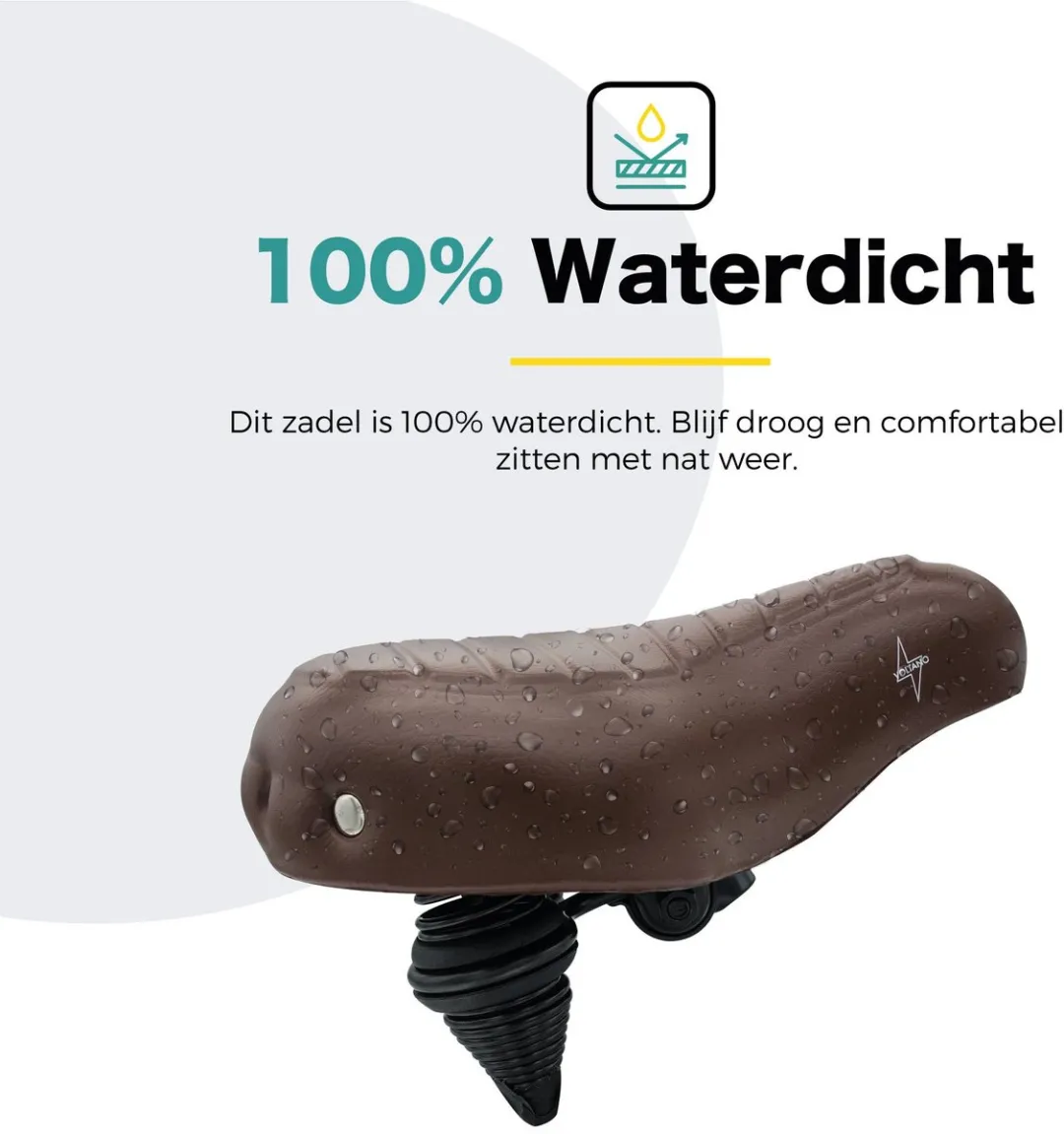 Voltano Drifter Wave 2.0 Fietszadel - Bruin - Met Zadelstrop