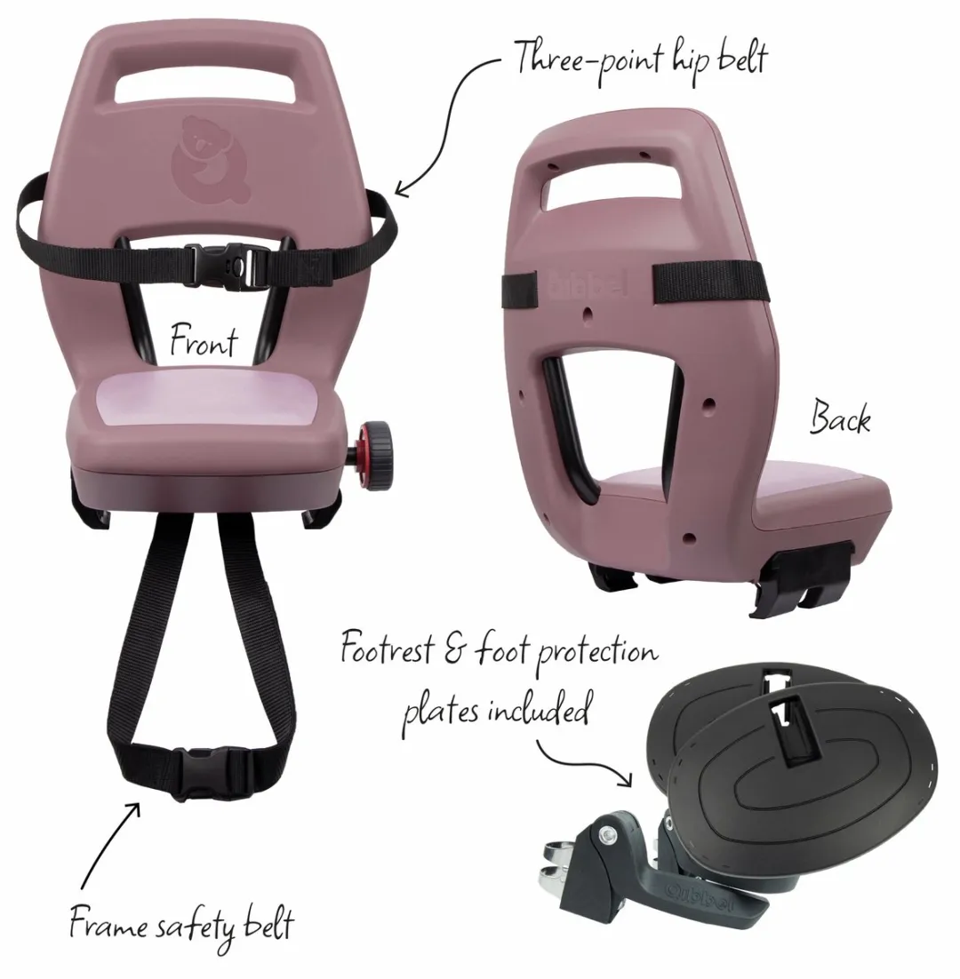 Qibbel Junior 6+ Fietsstoeltje Achter - Plum Rose