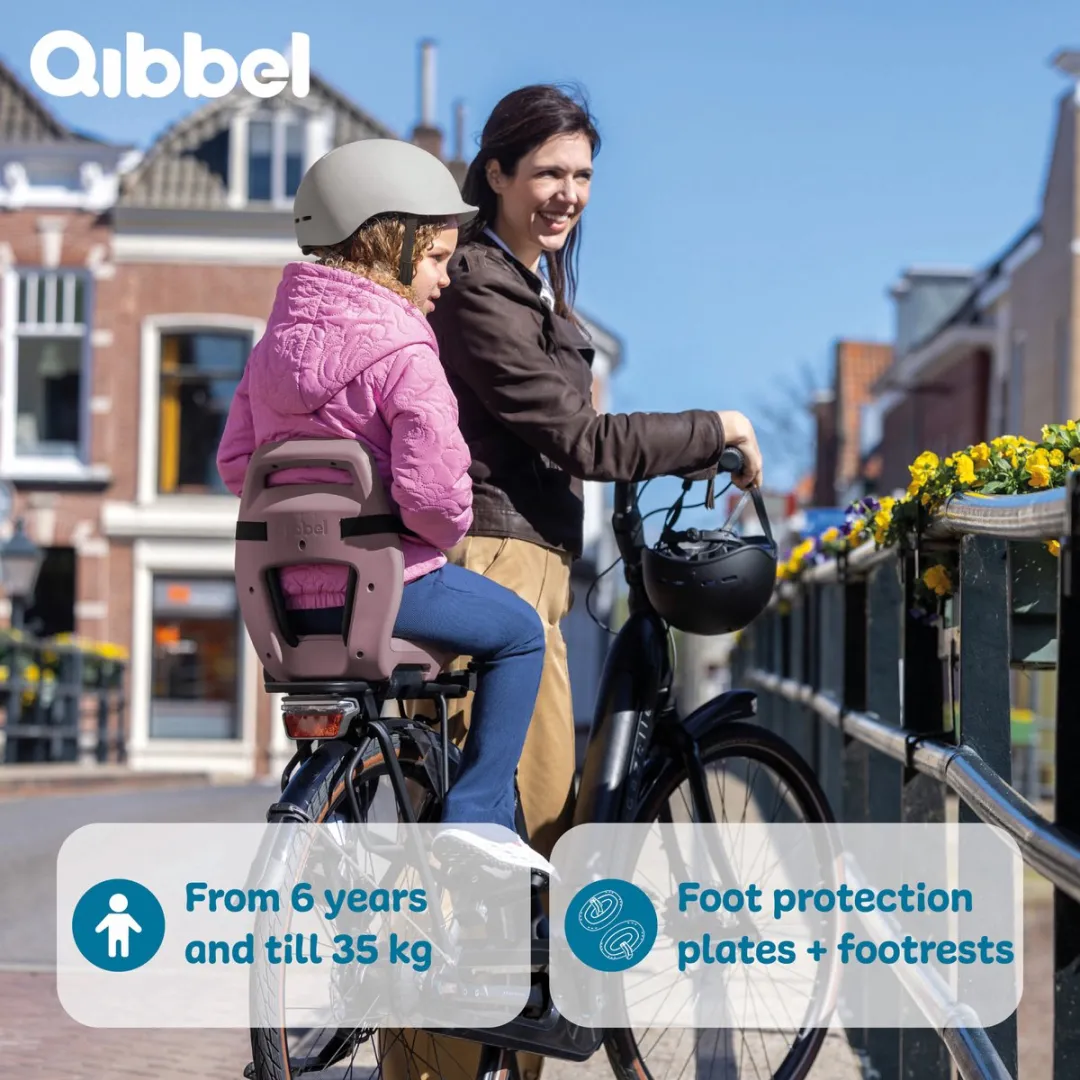 Qibbel Junior 6+ Fietsstoeltje Achter - Plum Rose