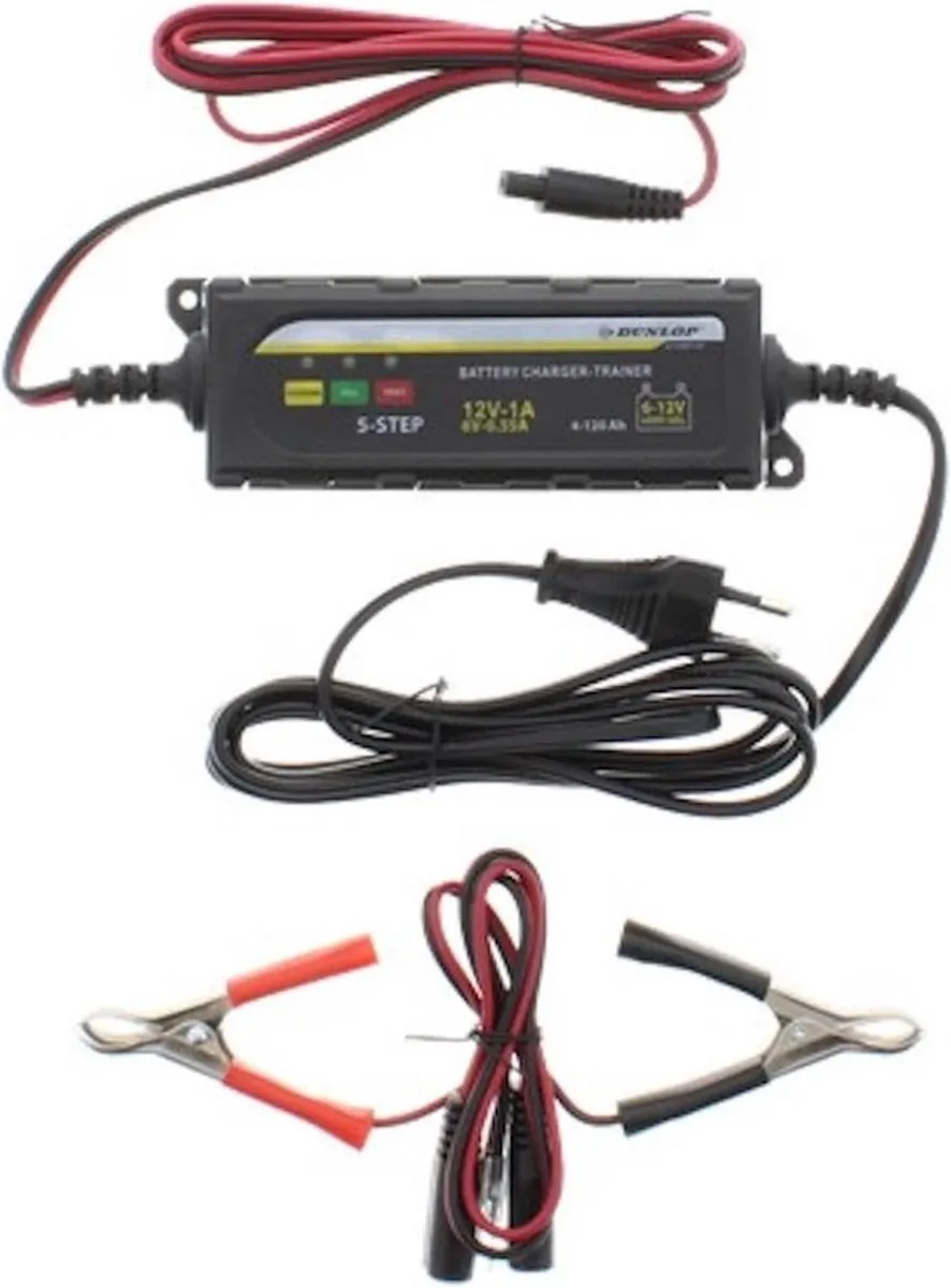 Dunlop Acculader 12V - IP65 - Zwart - afbeelding 6 van 6