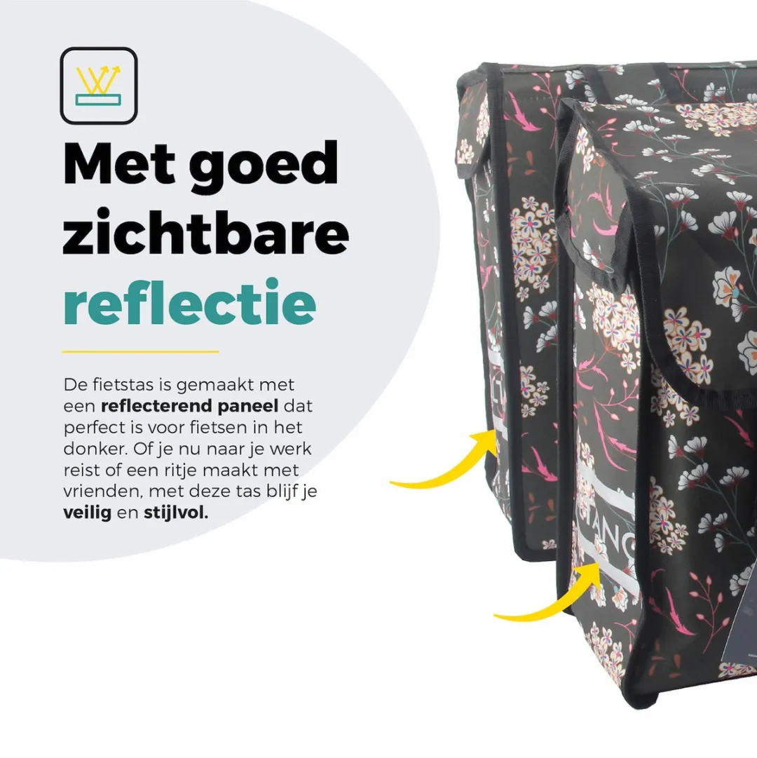 Voltano Dubbele Fietstas Pink Elegance 38L - Waterdicht - afbeelding 6 van 6