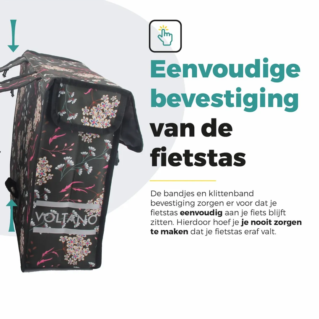 Voltano Dubbele Fietstas Pink Elegance 38L - Waterdicht