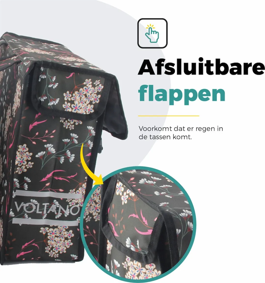 Voltano Dubbele Fietstas Pink Elegance 38L - Waterdicht