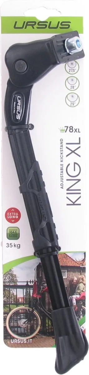 Ursus King XL Zijstandaard - 27.5 t/m 29 Inch - Zwart