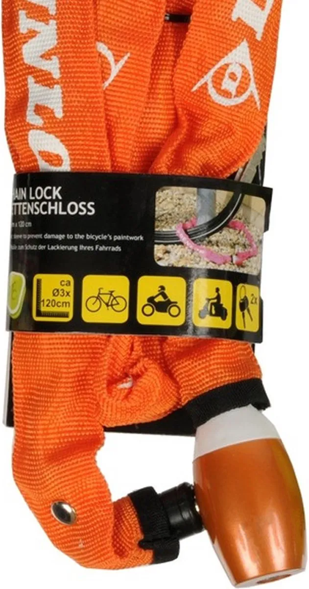 Dunlop Kettingslot 120cm - Oranje