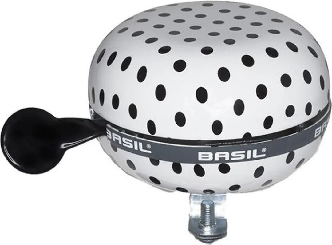 Basil Big Bell Polkadot Fietsbel - 8cm - Rood/Wit
