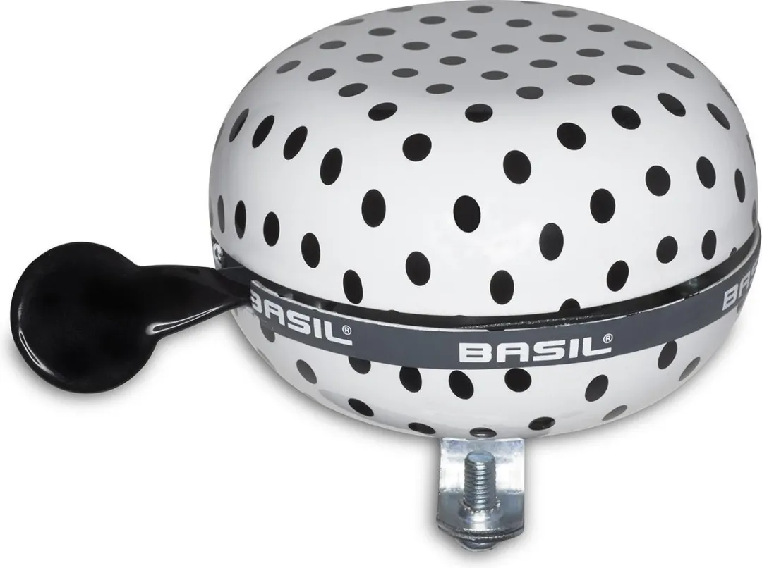 Basil Big Bell Polkadot Fietsbel - 8cm - Rood/Wit