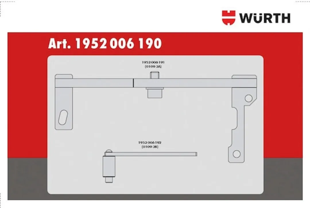 Würth Timinggereedschapset 2-delig PSA 1.0-1.2 VTI - 280mm - Rood/Zwart