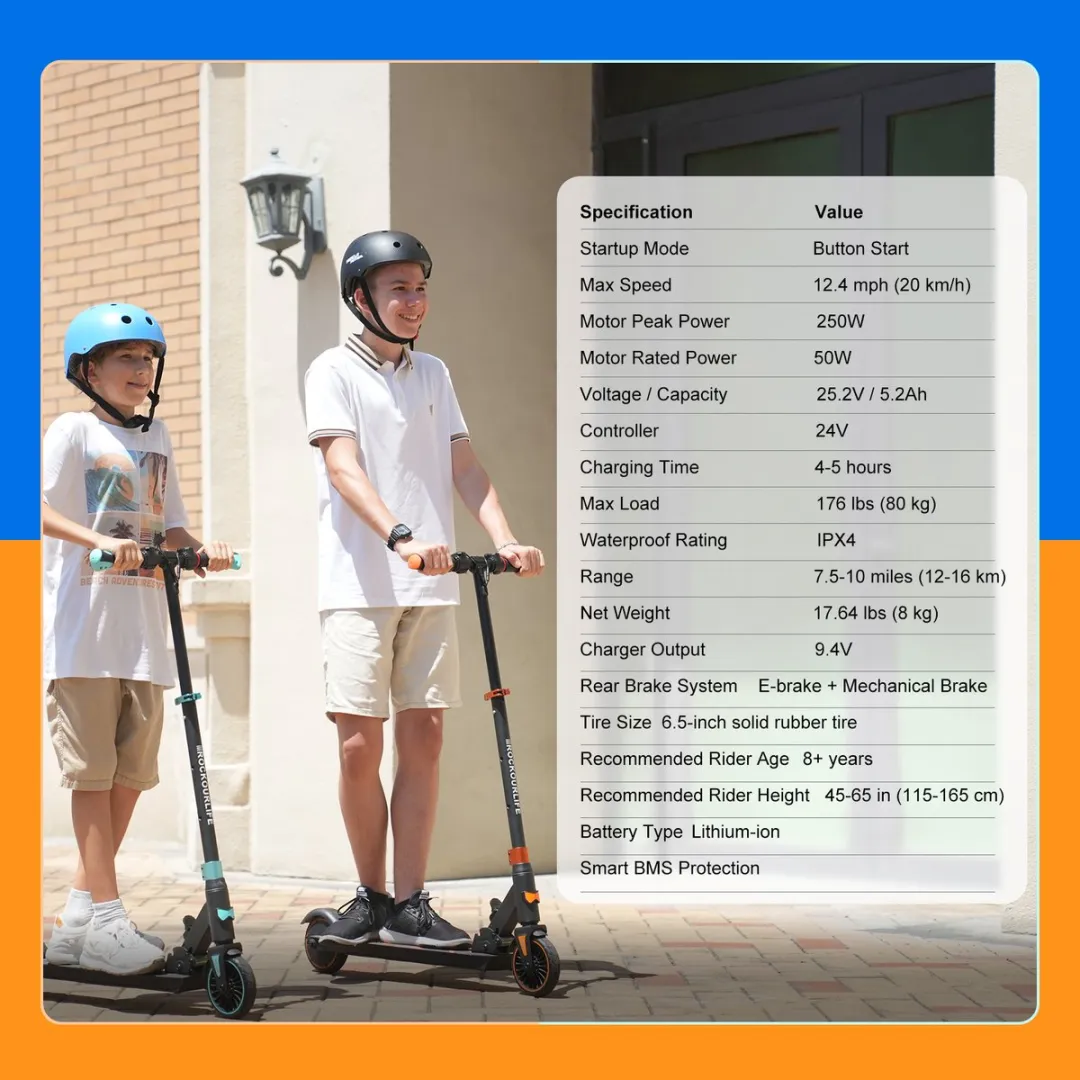 RCB Kinderstep Inklapbaar 20km/u - 5.5" Wielen - Blauw - afbeelding 6 van 6