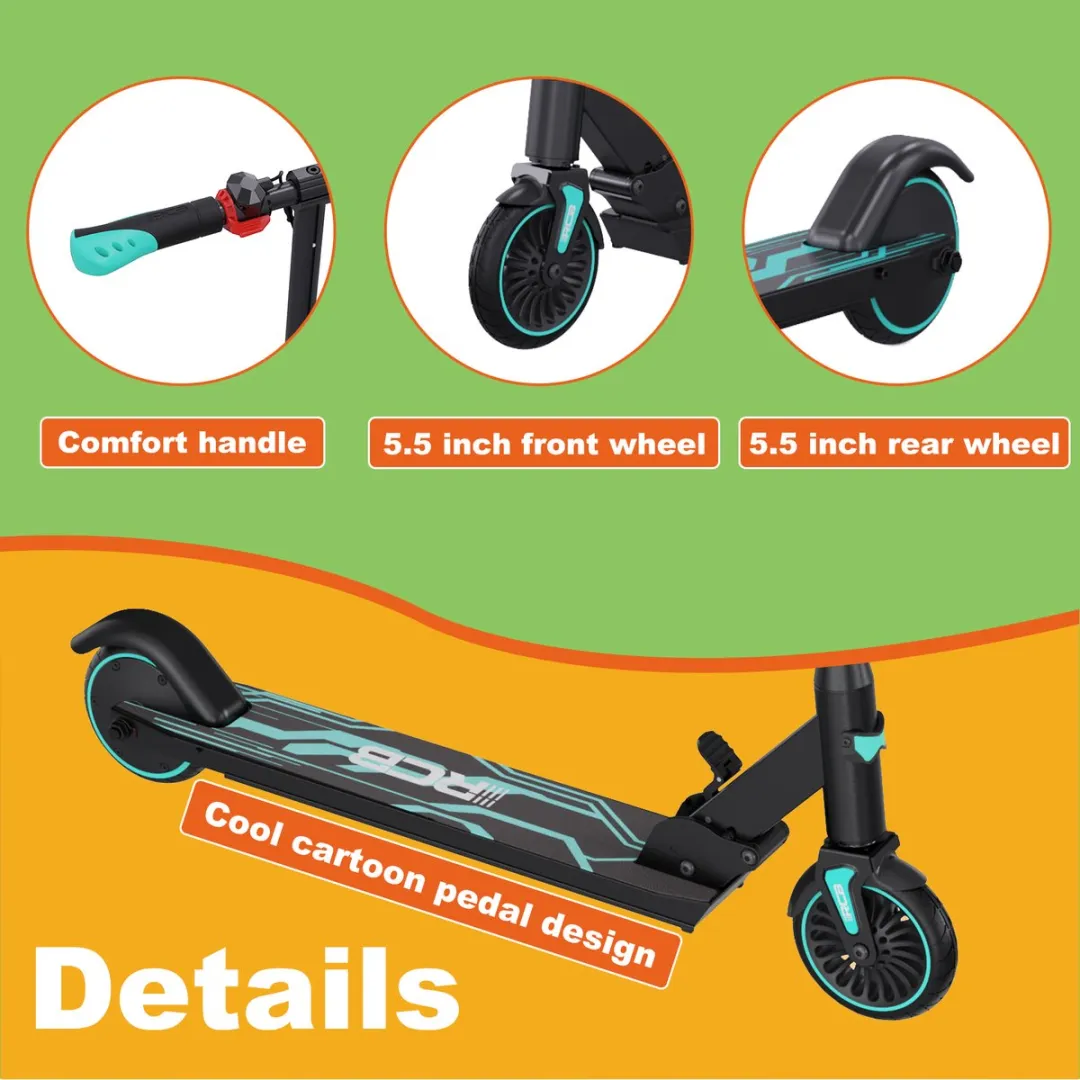 RCB Kinderstep Inklapbaar 20km/u - 5.5" Wielen - Blauw