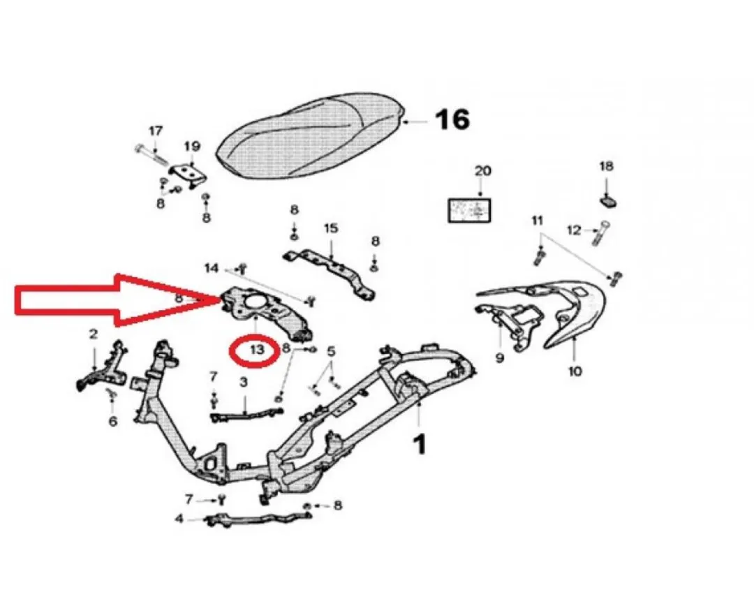 Peugeot 50 V-Clic Support Reservoir 759409