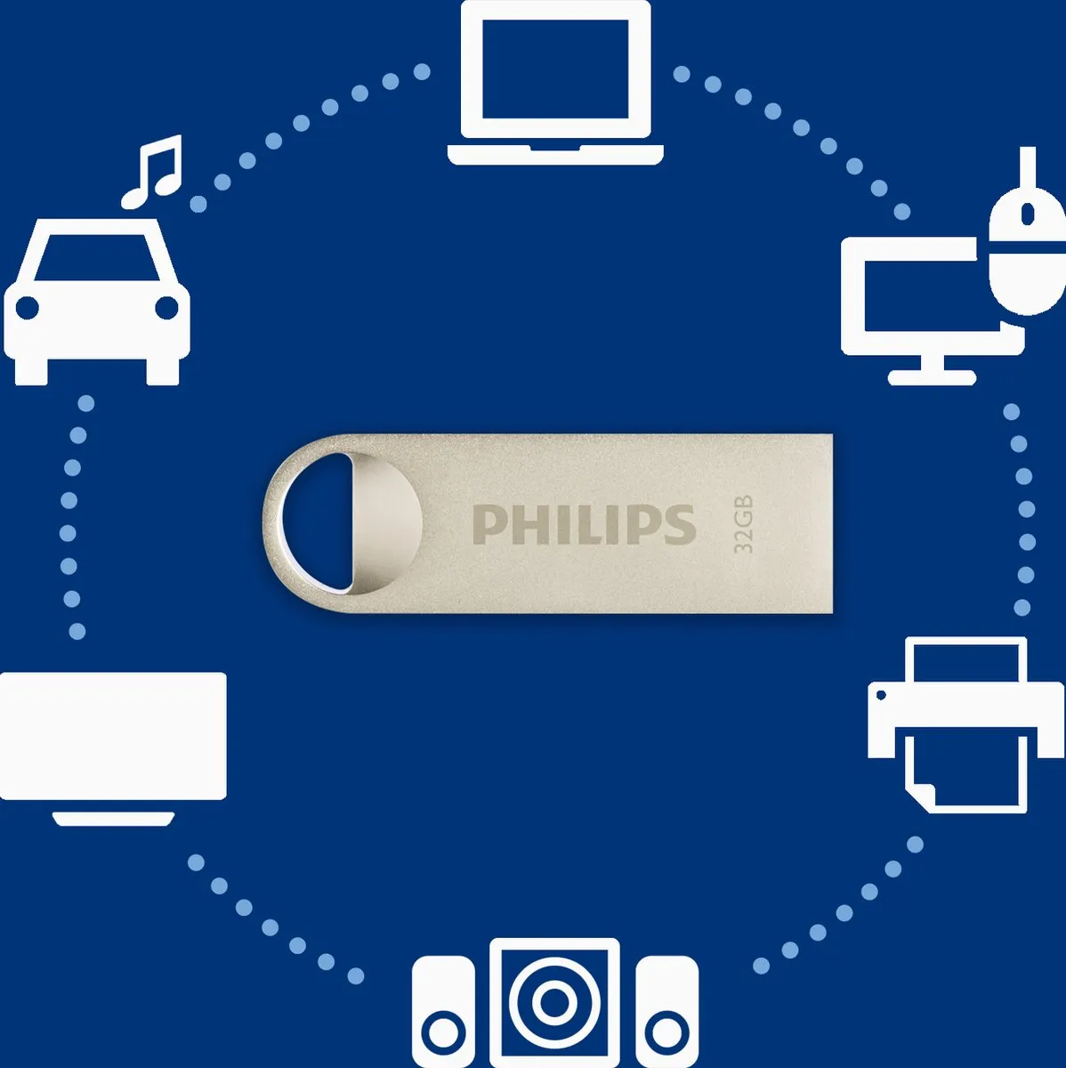Philips Moon FM32FD160B USB Stick 32GB - Grijs - afbeelding 6 van 6