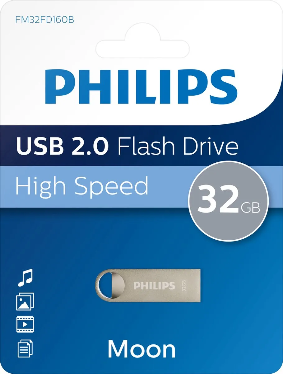 Philips Moon FM32FD160B USB Stick 32GB - Grijs