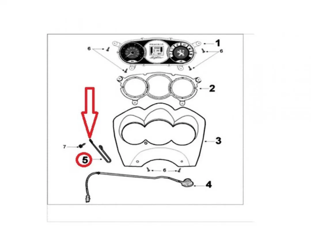 Peugeot 50 Citystar Support Guide Kabel 1177026906