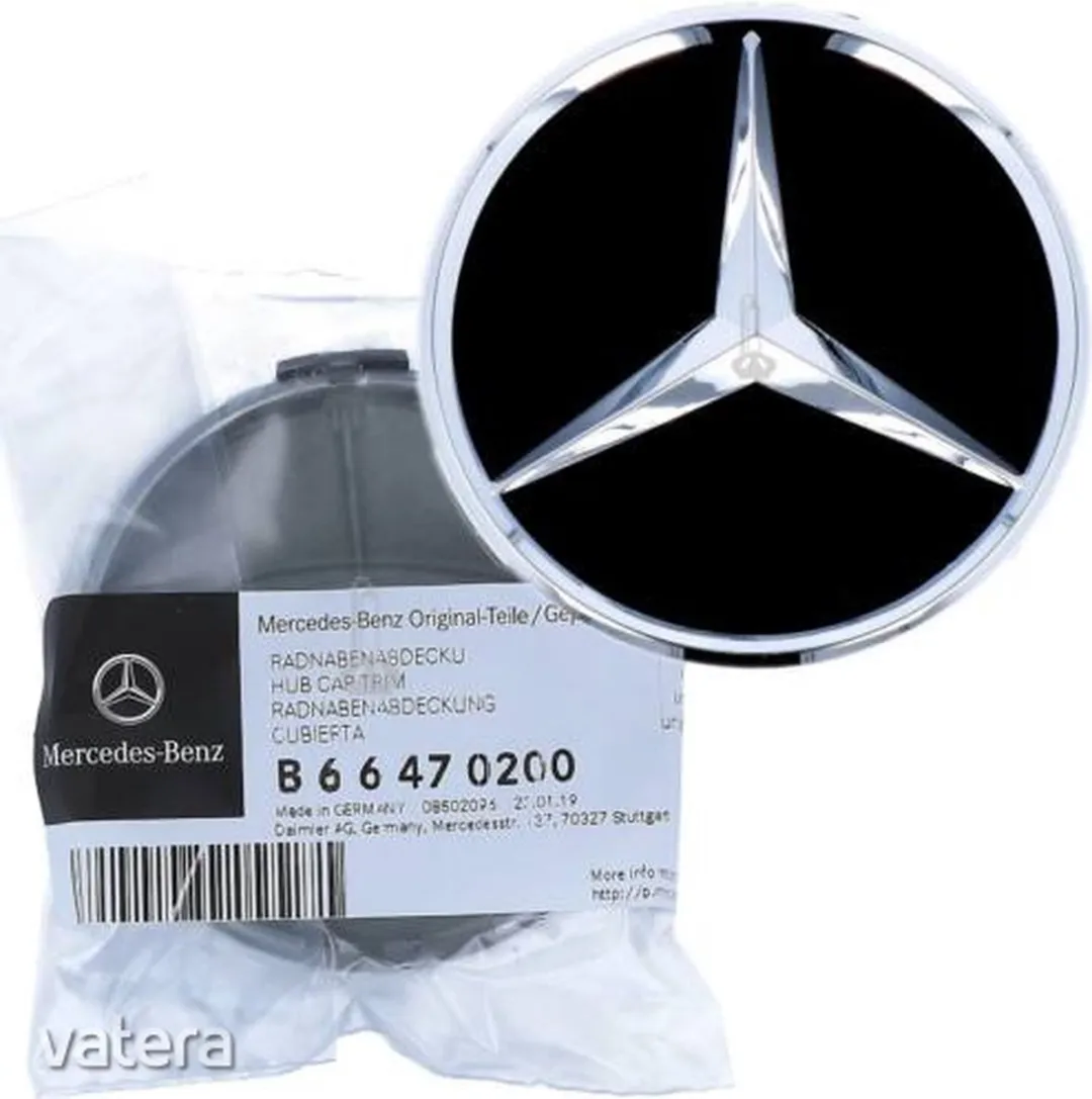 Mercedes-Benz Naafdoppen Glans Zwart 75mm