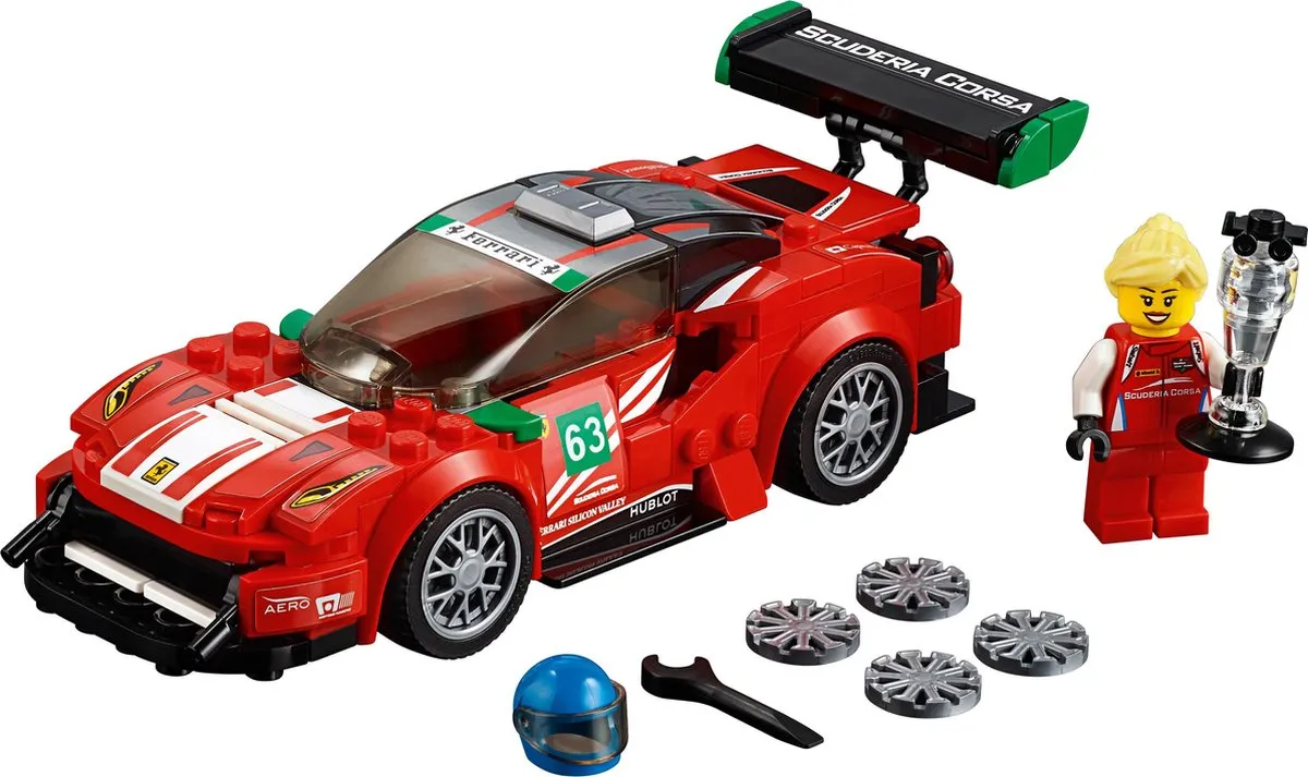LEGO Speed Champions Ferrari 488 GT3 Scuderia Corsa 75886 - Rood - afbeelding 6 van 6