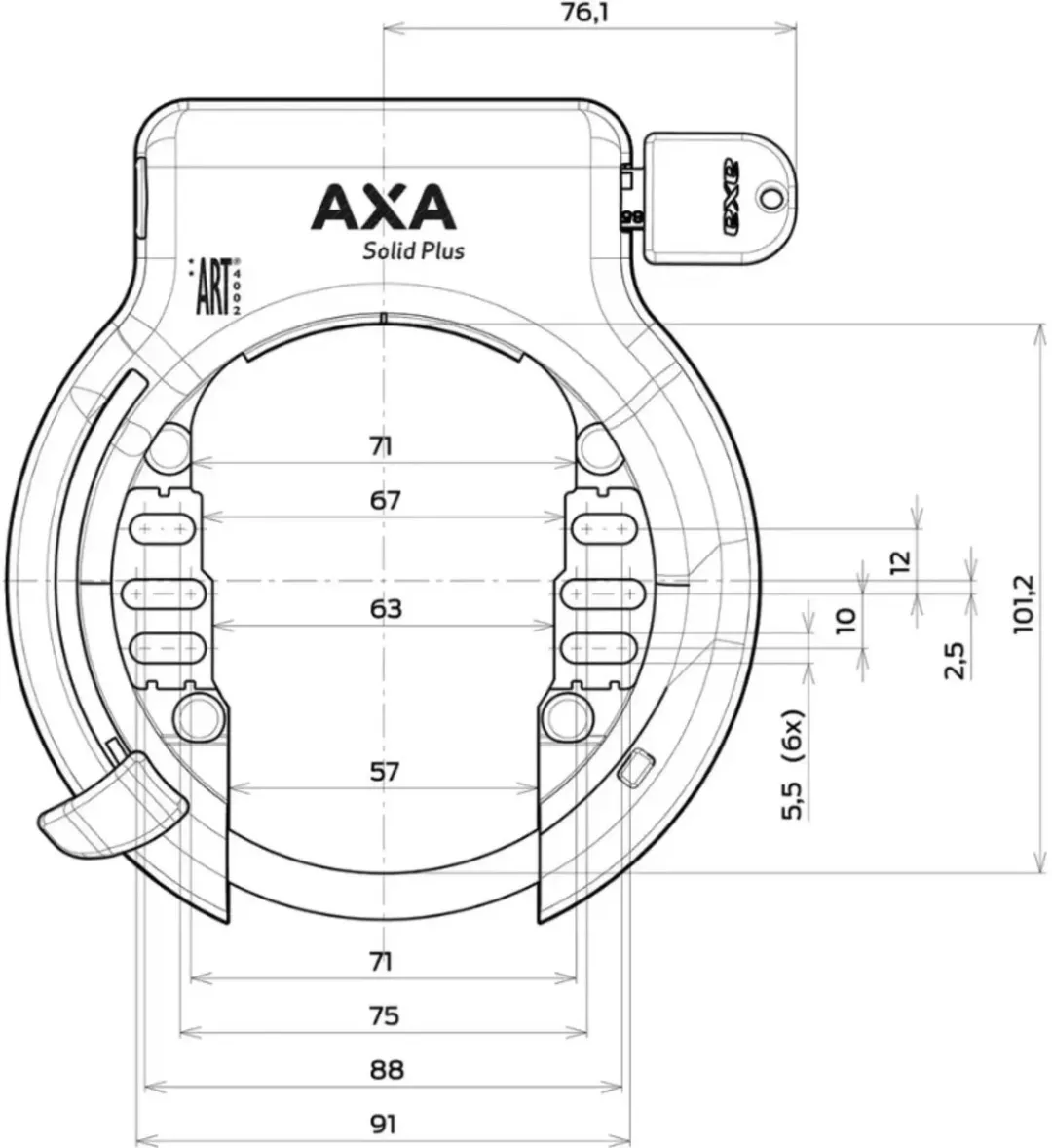 AXA Solid Plus Ringslot - Insteekketting - Zwart