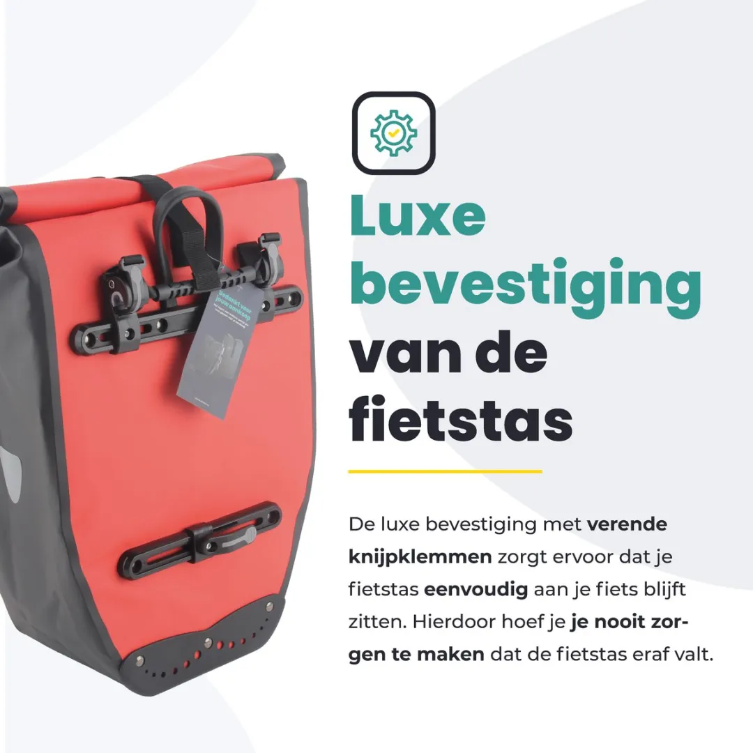 Voltano Luxe Fietstas 28L - Zwart/Rood