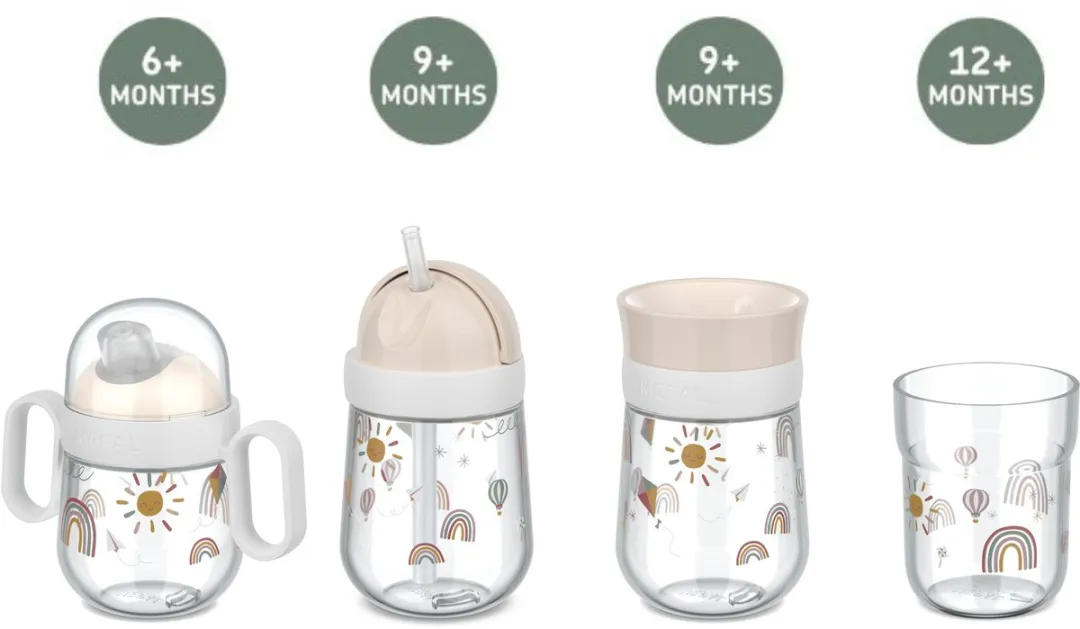 Mepal Mio Beker Set - 4 Stuks 200-300ml Sunshine & Rainbow