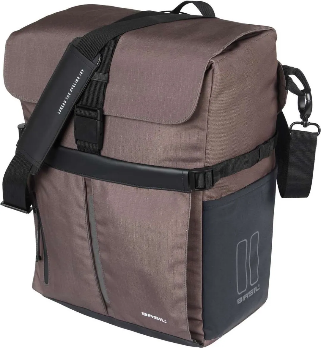 Basil Move Fietsschoudertas 15L - MIK Hooks - Bruin