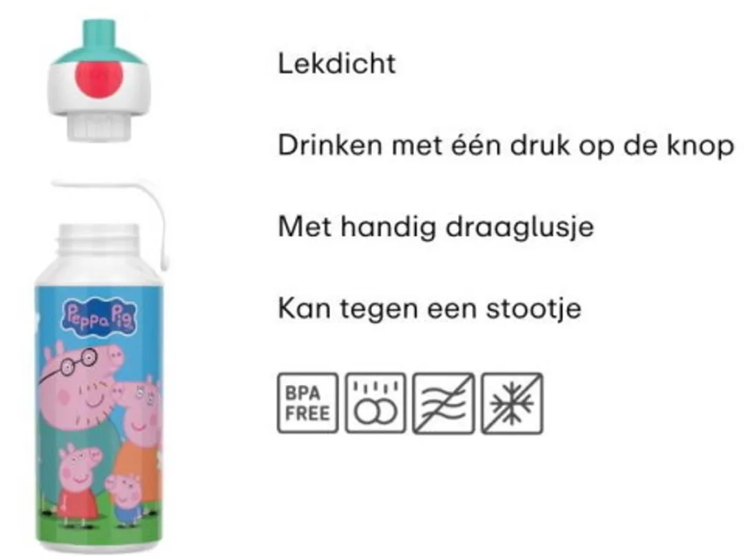 Mepal Campus Pop-up Drinkfles 400ml - Peppa Pig