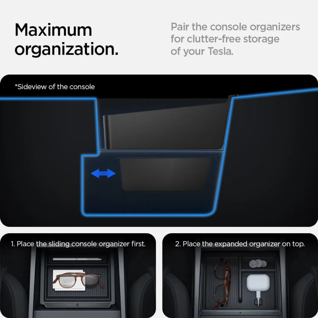 Spigen Tesla Console Organizer Onderkant - Zwart