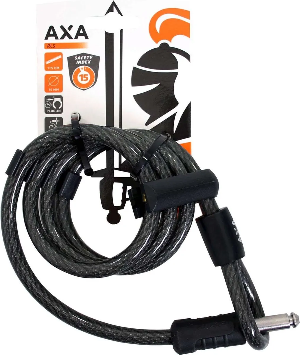 AXA RLS 115/10 Insteekkabel - 115cm - Ø10mm - Zwart