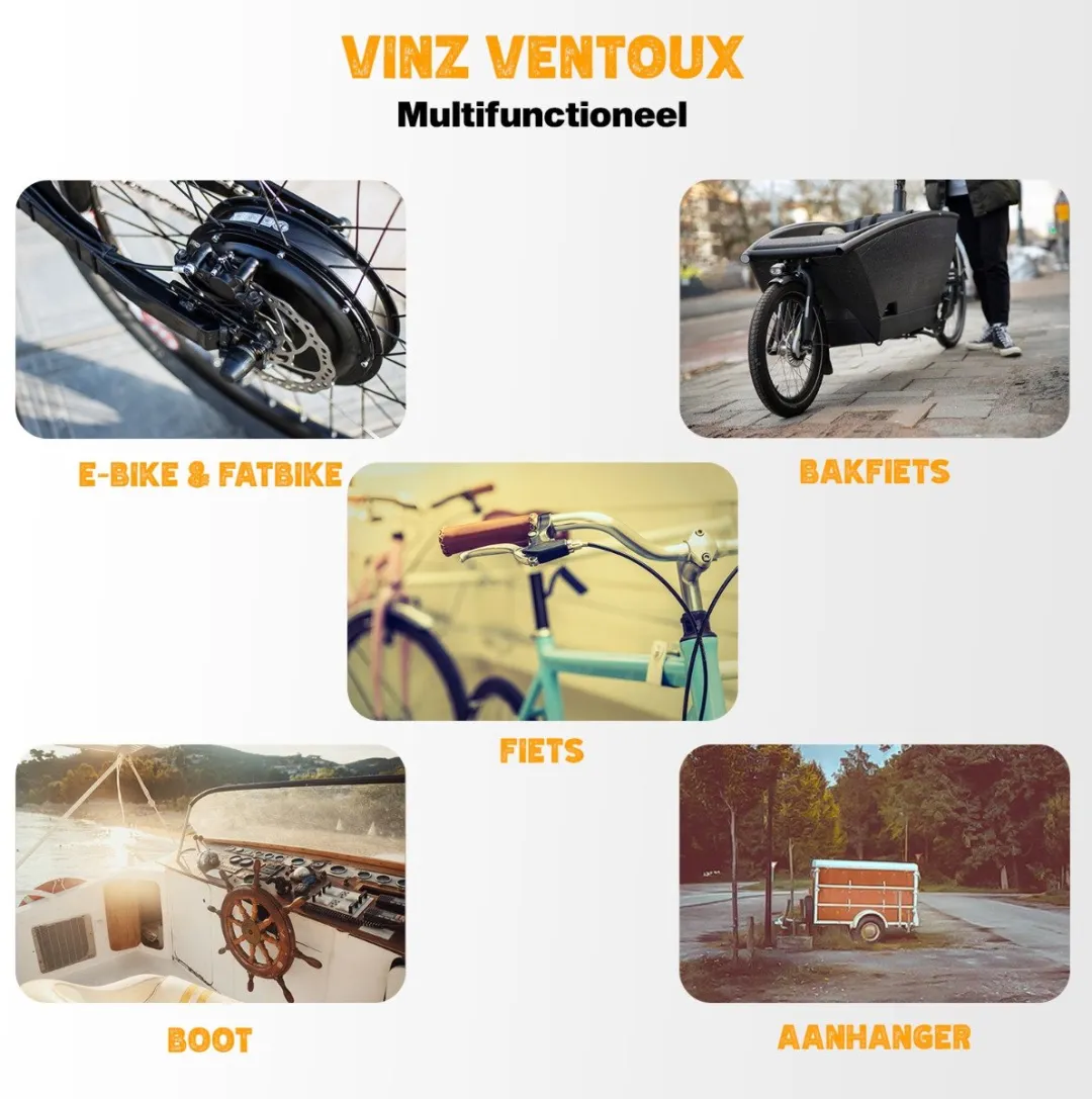 VINZ Ventoux Kettingslot 150cm - Lichtgewicht - Zwart