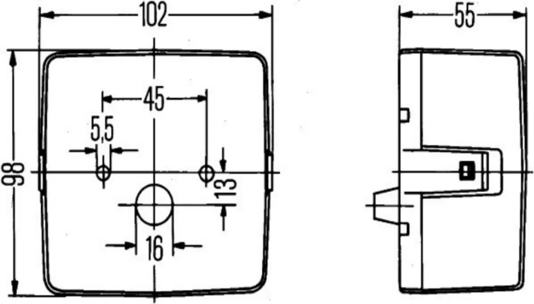 Hella Achterlicht 12V Geel - Opbouw - ECE - Platte stekker - afbeelding 6 van 6