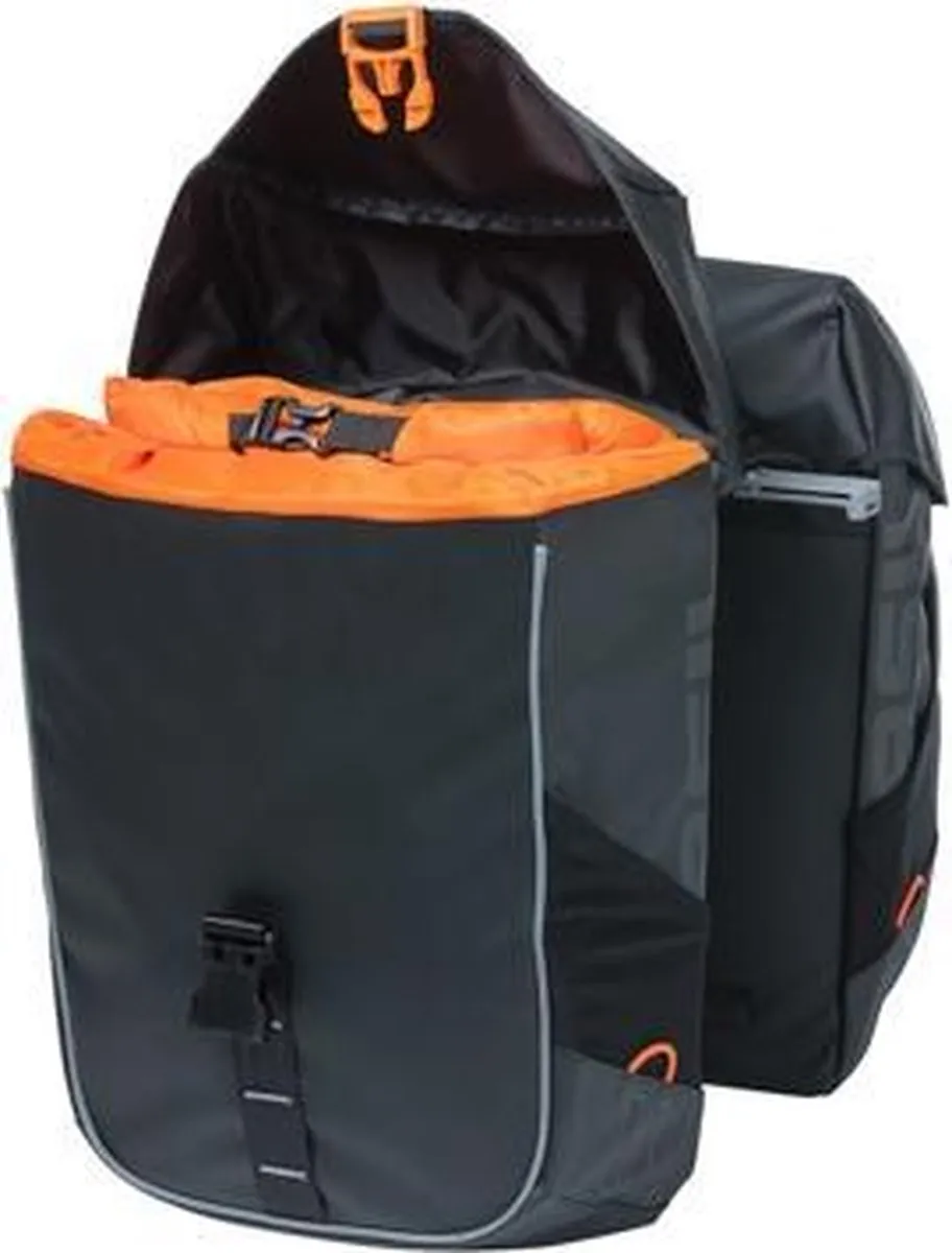 Basil Miles Tarpaulin Dubbele Fietstas - 34L - Zwart