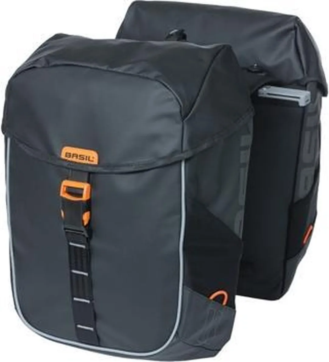 Basil Miles Tarpaulin Dubbele Fietstas - 34L - Zwart