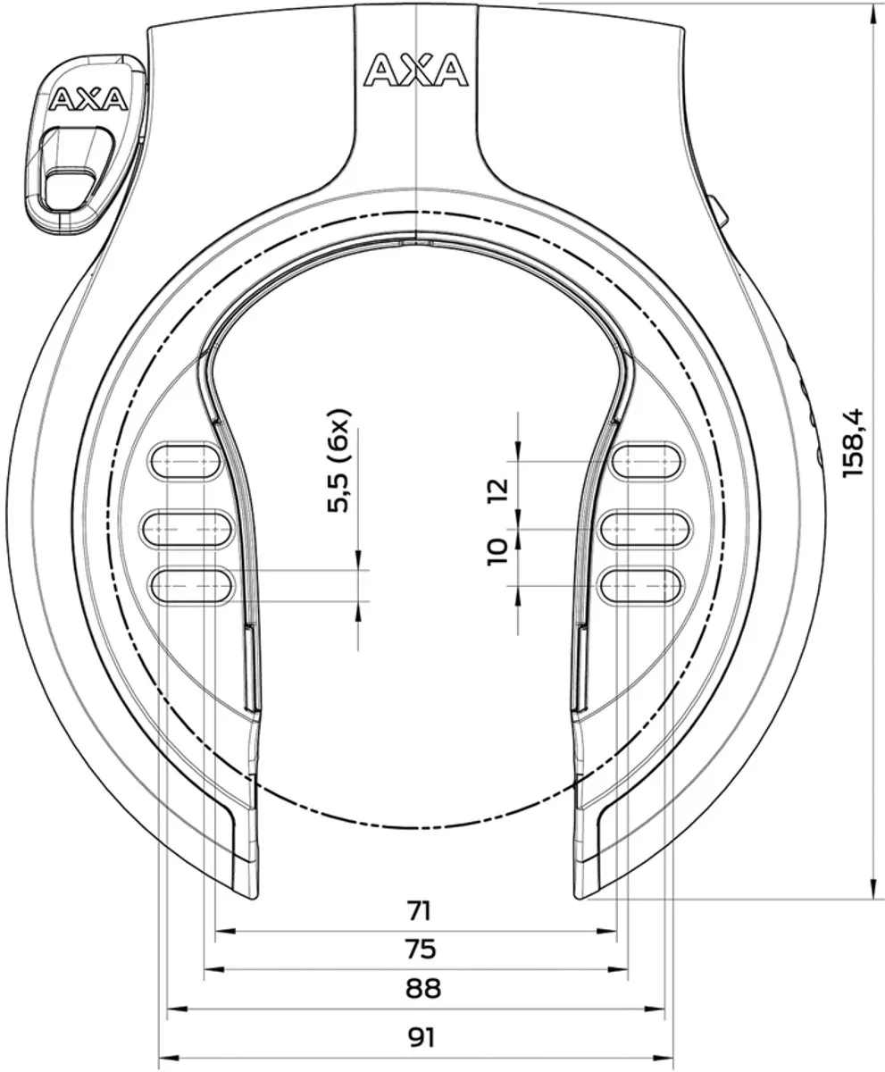 AXA Victory ART2 Ringslot - 100cm Insteekketting 5,5mm Zwart
