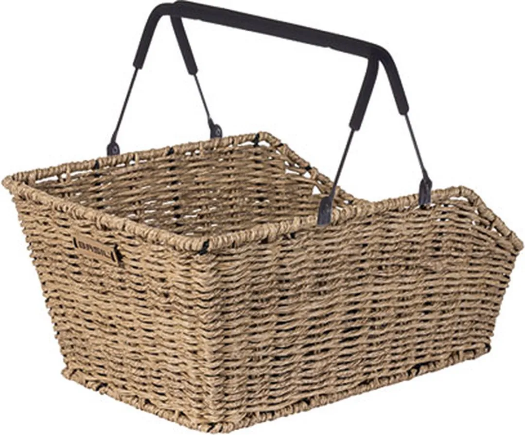 Basil Cento Rattan Look Fietsmand Achterop