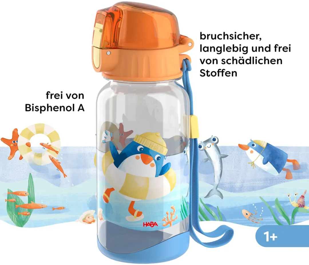 Haba Penguin Brooddoos & Drinkfles - 0,4L Lichtblauw