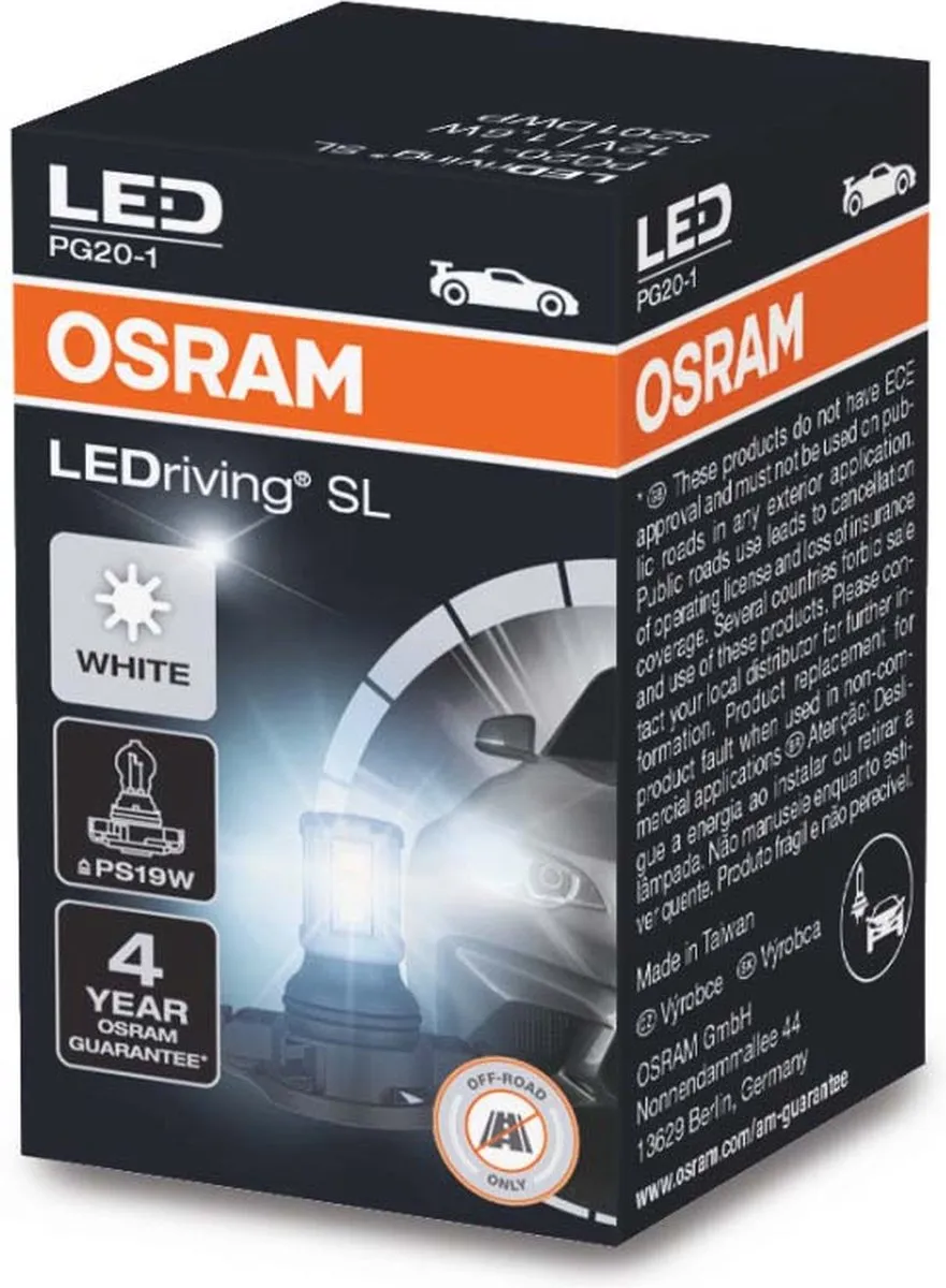 Osram PS19W LED Retrofit PG20-1 Wit 12V