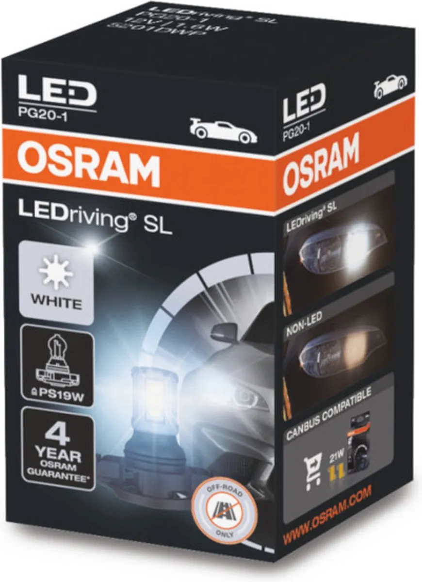 Osram PS19W LED Retrofit PG20-1 Wit 12V - afbeelding 3 van 5