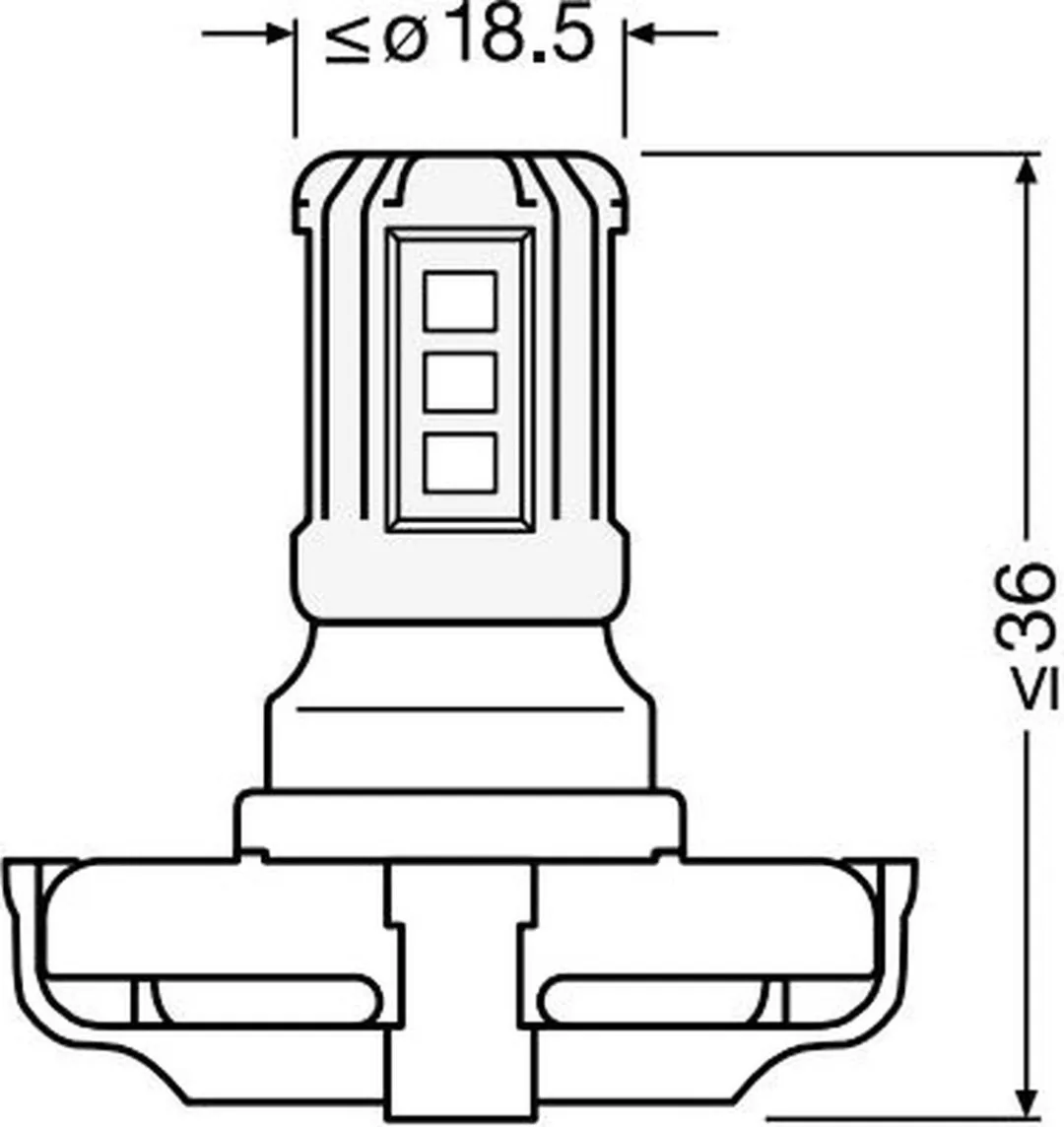 Osram PS19W LED Retrofit PG20-1 Wit 12V - afbeelding 5 van 5