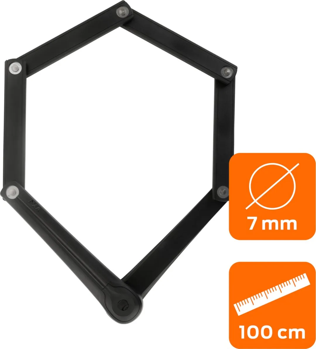 AXA Fold 100 Vouwslot 100cm - 7mm - Zwart