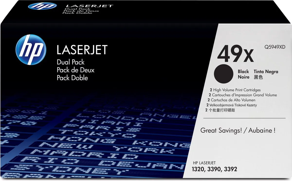 HP 49XD Tonercartridge - 2 Stuks - Zwart