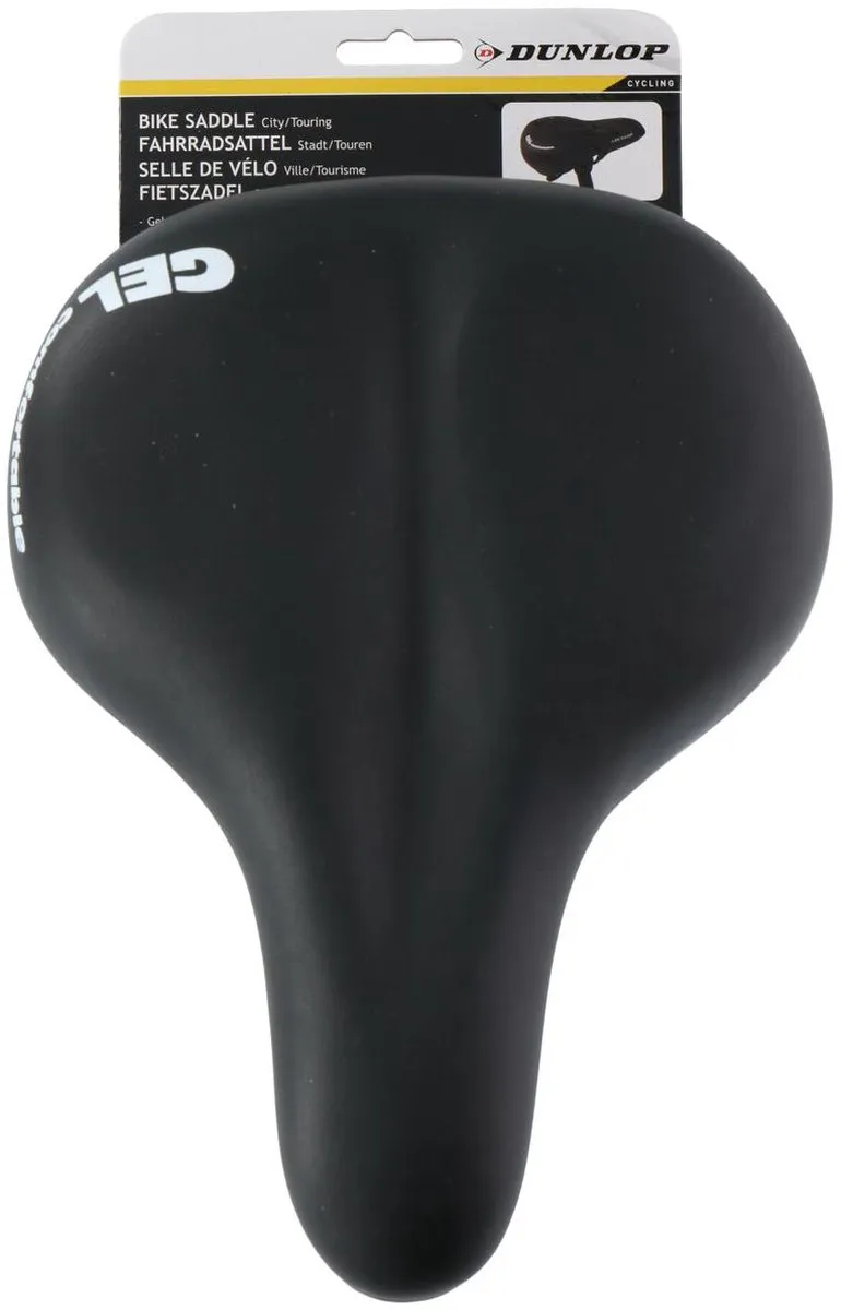 Dunlop Fietszadel Gel - 26,5x18,5x14cm - Zwart