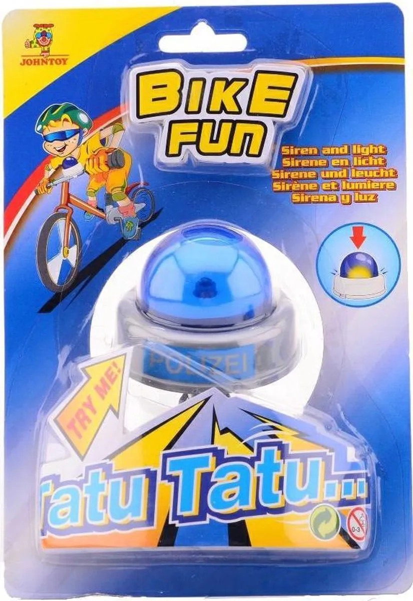 Johntoy Fietsbel Duitse Politie Sirene - Blauw