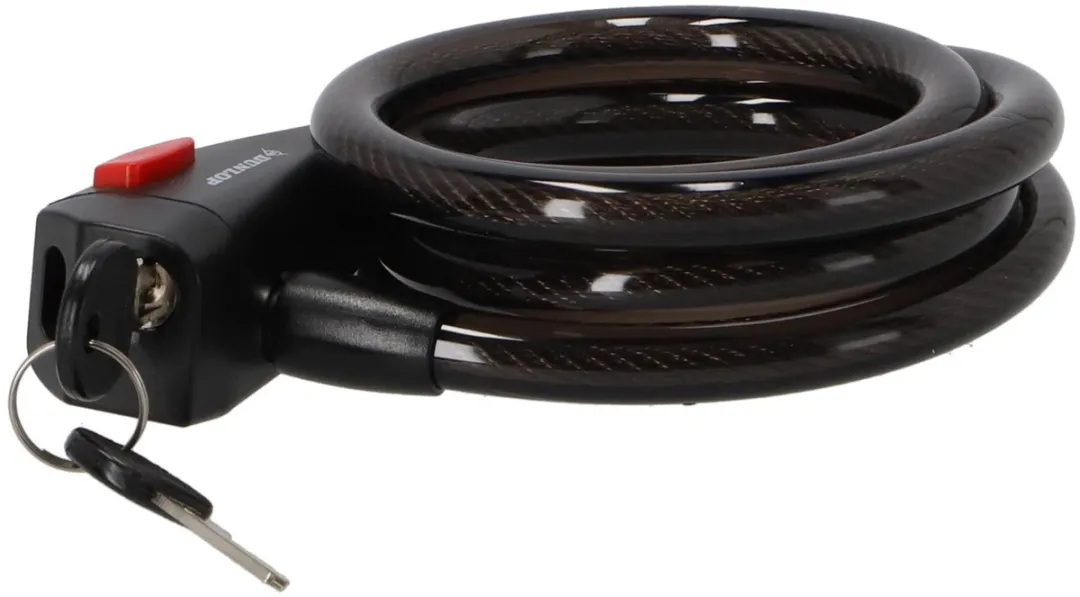Dunlop Spiraalslot 12mm x 150cm - 2 Sleutels - Zwart