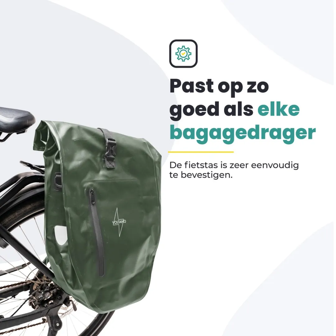 Voltano Luxe Fietstas 28L - Olijf Groen