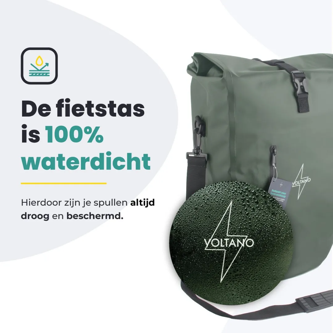 Voltano Luxe Fietstas 28L - Olijf Groen