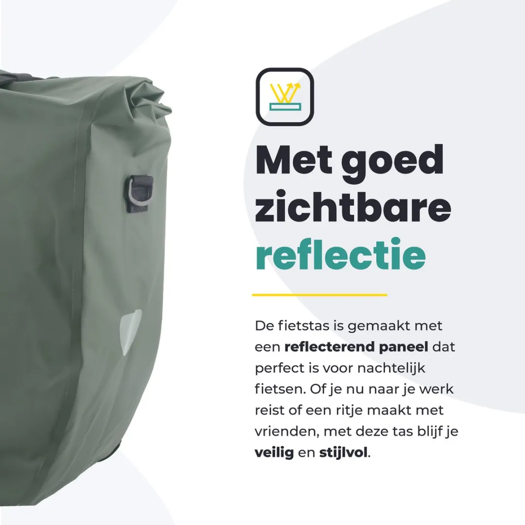 Voltano Luxe Fietstas 28L - Olijf Groen - afbeelding 6 van 6