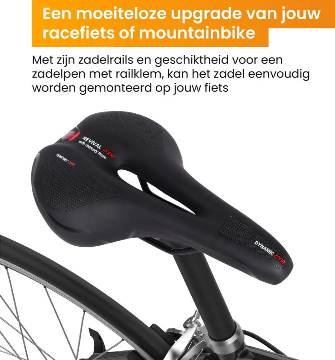 R2B Unisex Gelzadel - Fietszadel 1 Stuks - Zwart