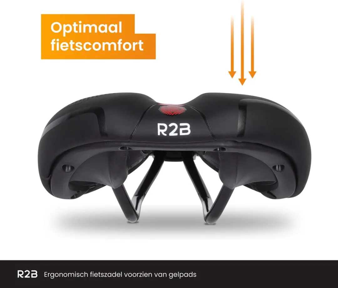 R2B Unisex Gelzadel - Fietszadel 1 Stuks - Zwart
