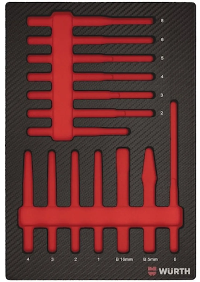 Würth Systeeminlay 4.4.1 Doorslag & Slaggereedschap - Rood/Zwart