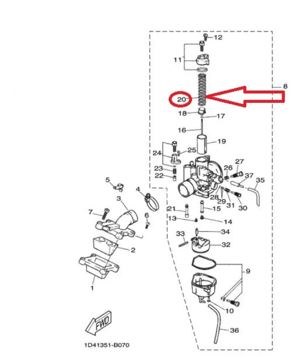 Yamaha 50 Jog R Carburateurveer 4SB-E4331-01