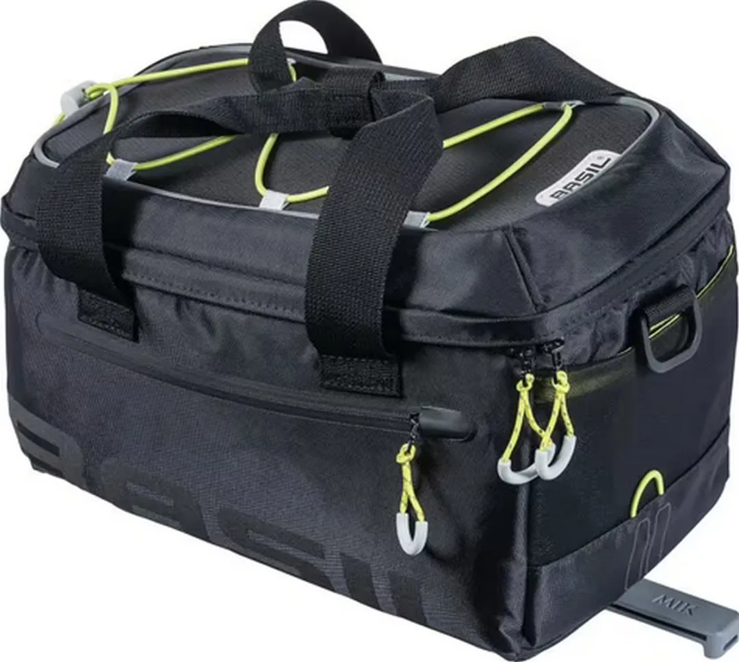 Basil Miles bagagedragertas MIK 7L - Zwart lime